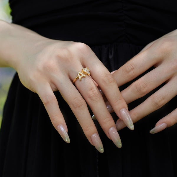 Diamond Initial Ring